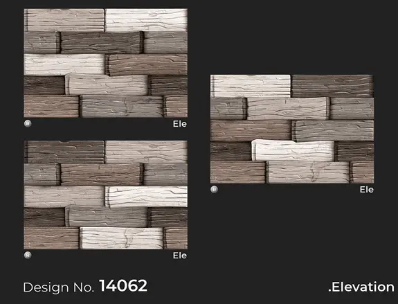 12x18 brown brick elevation tiles