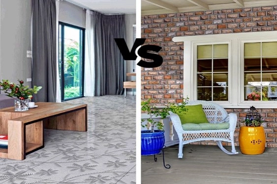 Difference between indoor and outdoor tiles